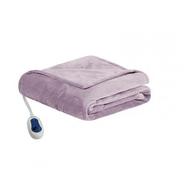 Beautyrest 60 x 70 in. Heated Plush Throw - Lavender - BR54-0665