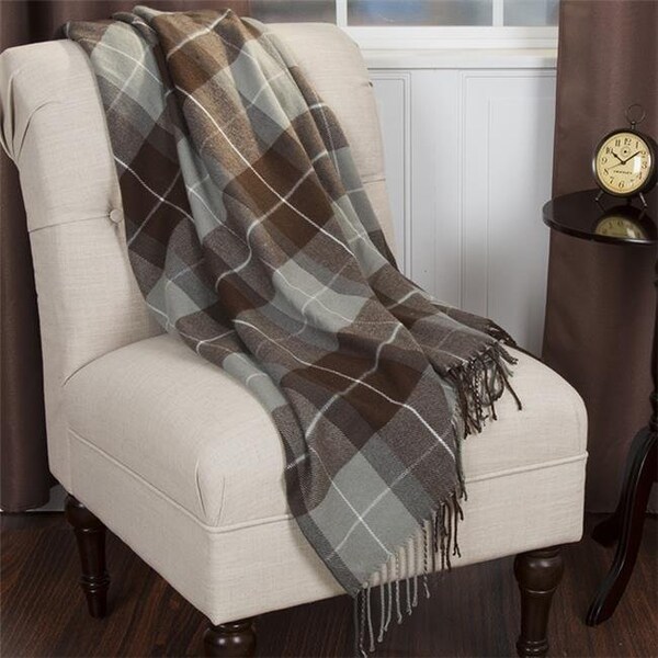 Lavish Home Lavish Home 61-00006-CASH-BROWN Cashmere-Like Blanket Throw; Brown - 61-00006-CASH-BROWN