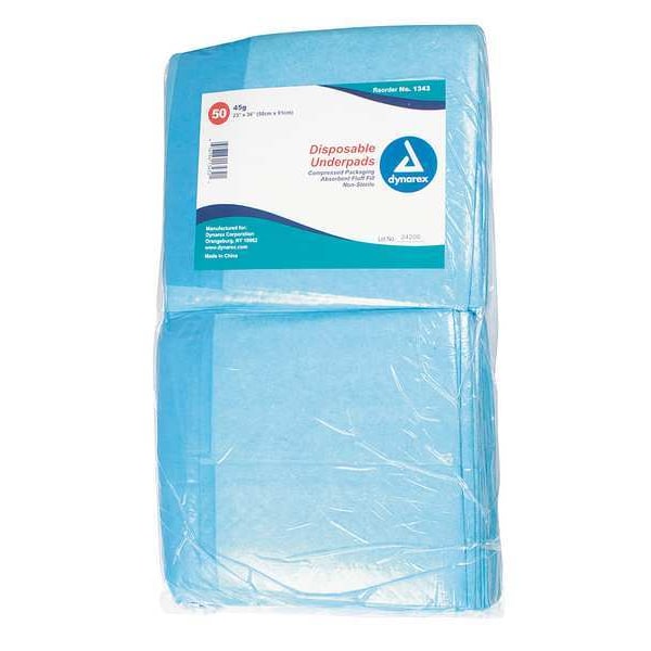 Dynarex Disposable Underpads, 23x36In, 45 g, PK150 - 1343