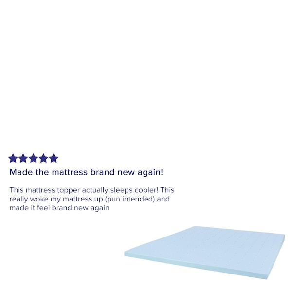 Flash Furniture Capri Comfortable Sleep 3 inch Cooling Gel Mattress Topper with CertiPUR-US Certified Memory Foam - King - MR-M35-3-K-GG