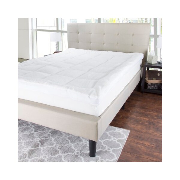 Hastings Home Hastings Home Reversible Down Alternative Topper with Sherpa - King - 185535GVE
