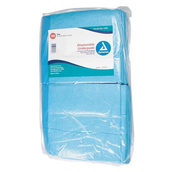 Dynarex Disposable Underpads, 23x36In, 60g, PK150 - 1346