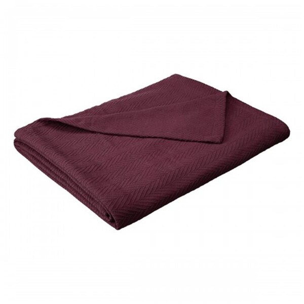 Impressions Impressions BLANKET-MET KG PL King Cotton Blanket; Metro - Plum - BLANKET_MET KG PL