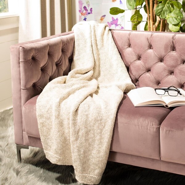 Safavieh Ralen Knit Throw, Natural & Silver - THR216A-5060