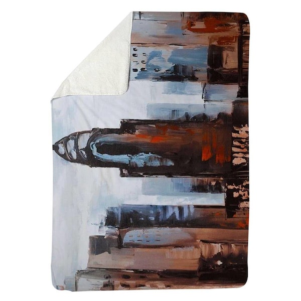 Kd Cuna 60 x 80 in. Sullen Day in the City-Sherpa Fleece Blanket - KD3337953