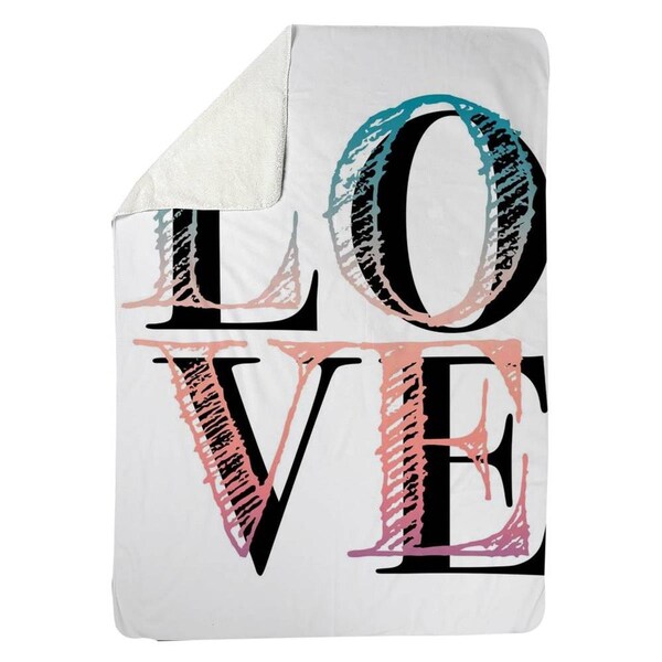 Kd Cuna 60 x 80 in. Colorful Love-Sherpa Fleece Blanket - KD2786021