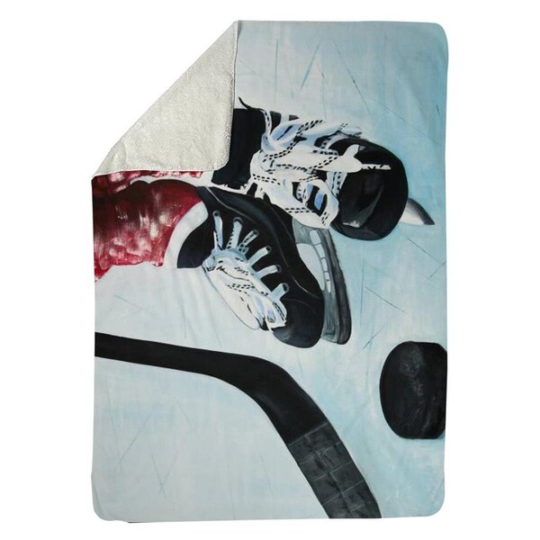 Kd Cuna 60 x 80 in. Young Hockey Player-Sherpa Fleece Blanket - KD2786698