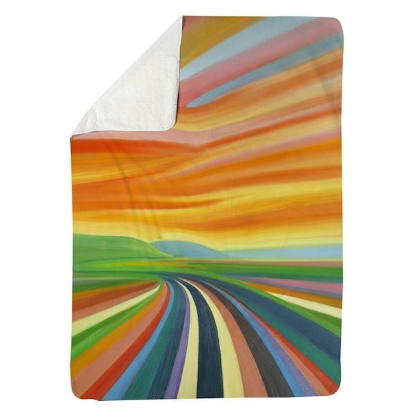 Begin Home Decor 60 x 80 in. Colorful Road-Sherpa Fleece Blanket - 5545-6080-LA88