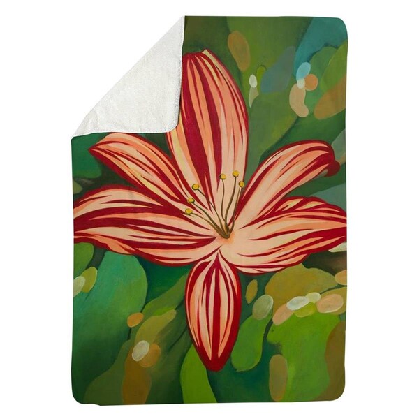 Kd Cuna 60 x 80 in. Blaze Tiger Lilies-Sherpa Fleece Blanket - KD2788956