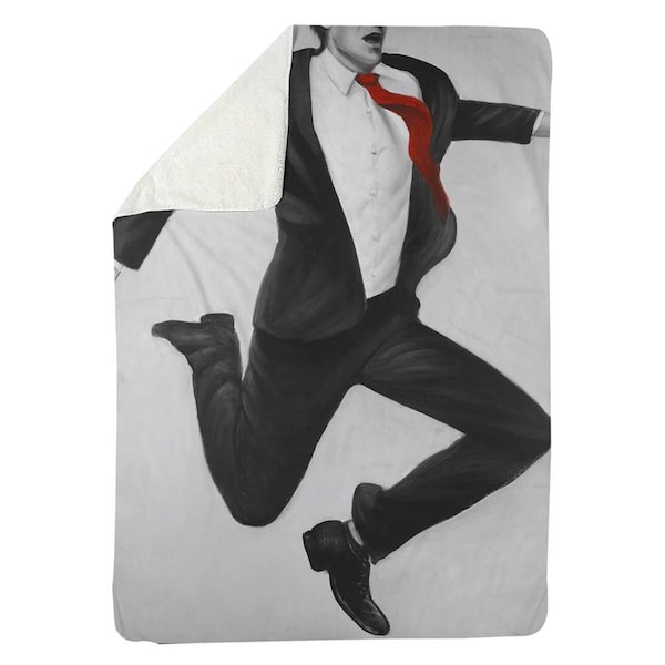 Begin Home Decor 60 x 80 in. Happy Classic Man-Sherpa Fleece Blanket - 5545-6080-FA10