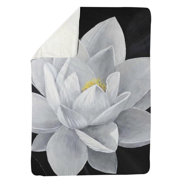 Kd Cuna 60 x 80 in. Overhead View of A Lotus Flower-Sherpa Fleece Blanket - KD2787489