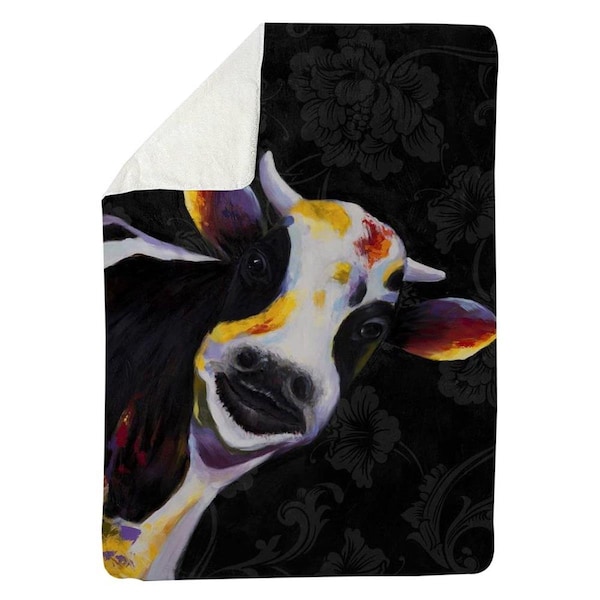 Kd Cuna 60 x 80 in. Funny Cow-Sherpa Fleece Blanket - KD2788178