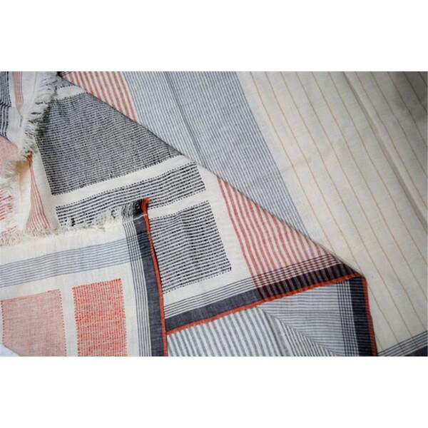 Omsutra OMTXHW90-Reversible Handwoven Reversible Cotton Blanket - OMTXHW90_REVERSIBLE