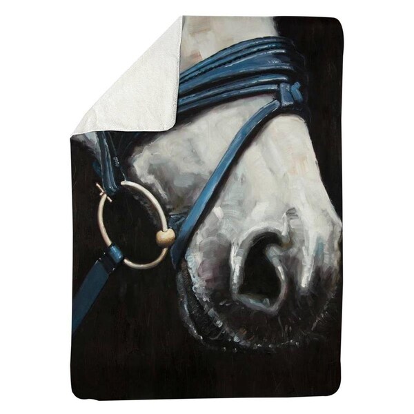 Kd Cuna 60 x 80 in. Horse with Harness-Sherpa Fleece Blanket - KD2787902