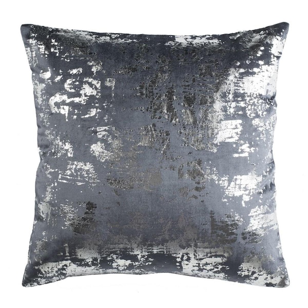 Safavieh 24 x 24 in. Edmee Metallic Pillow, Blue & Silver - PLS881D-2424