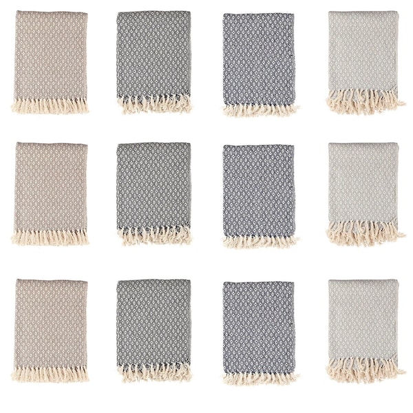 Monarch Brands Common Ground Throw Blankets, 50in x 70in, Patterned , Diamond, 12PK - THROW-DIA-50X70-CS