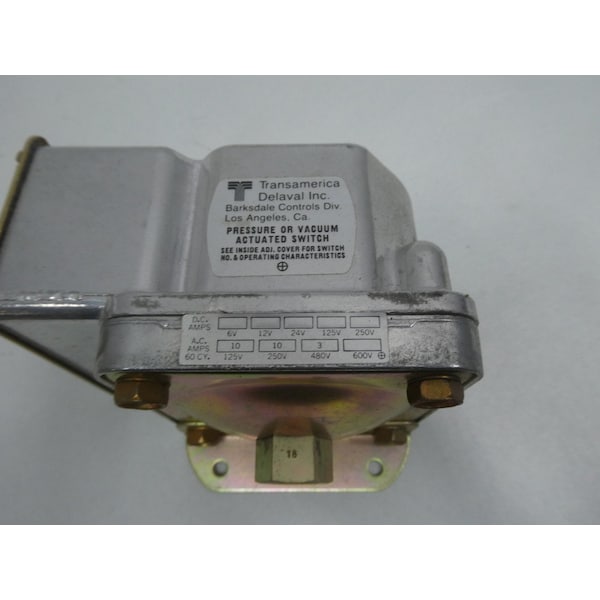 Interruptor de presión Barksdale 0.4-18PSI 125/250/480V-AC - D2T-H18