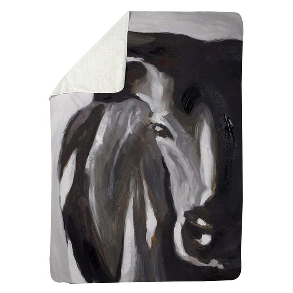 Begin Home Decor 60 x 80 in. Bull Head Closeup-Sherpa Fleece Blanket - 5545-6080-AN134