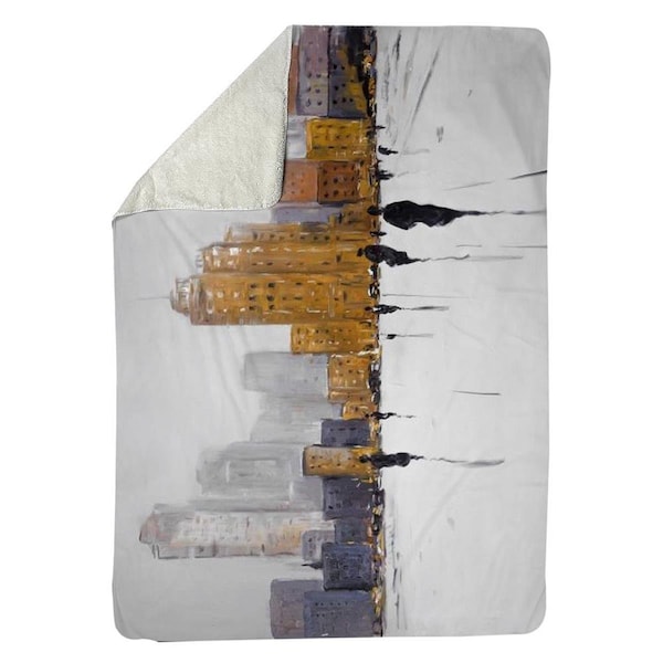 Kd Cuna 60 x 80 in. City on the Horizon-Sherpa Fleece Blanket - KD2788938