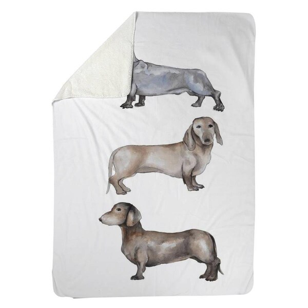 Kd Cuna 60 x 80 in. Small Dachshund Dog-Sherpa Fleece Blanket - KD2792437