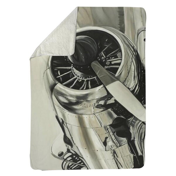 Begin Home Decor 60 x 80 in. Vintage Aircraft-Sherpa Fleece Blanket - 5545-6080-TR57