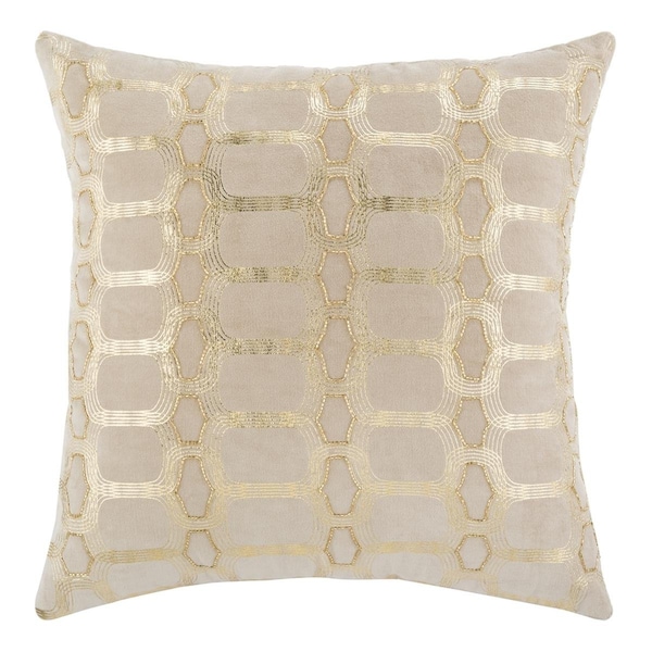 Safavieh 18 x 18 in. Adalie Pillow, Beige & Gold - PLS877A-1818