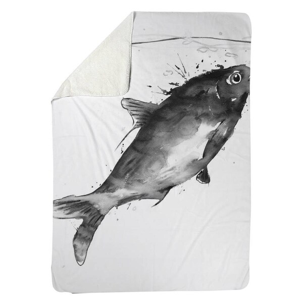 Kd Cuna 60 x 80 in. Happy Swimming Fish-Sherpa Fleece Blanket - KD2791054