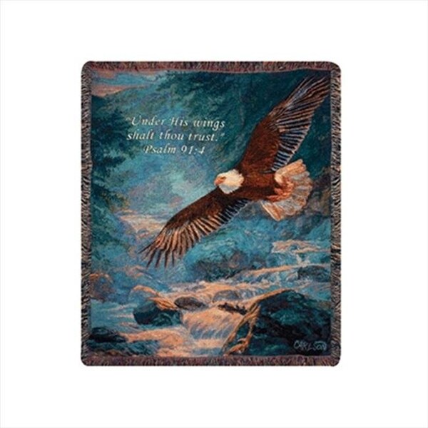 Manual Woodworkers & Weavers Manual Woodworkers and Weavers ATAMV American Majesty With Verse Tapestry Throw Blanket Fashionable Jacquard Woven 50 X 60 in. - ATAMV