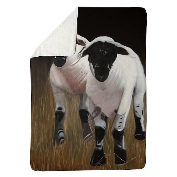 Kd Cuna 60 x 80 in. Two Lambs-Sherpa Fleece Blanket - KD2787904