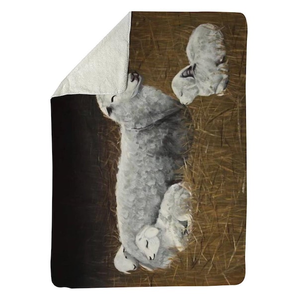 Kd Cuna 60 x 80 in. Sheep & Lambs-Sherpa Fleece Blanket - KD2786148