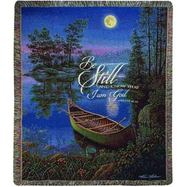 Manual Woodworkers & Weavers Manual Woodworkers & Weavers ATMLBY 50 x 60 in. Moonlight Bay Norlien Woven Tapestry Throw - ATMLBY