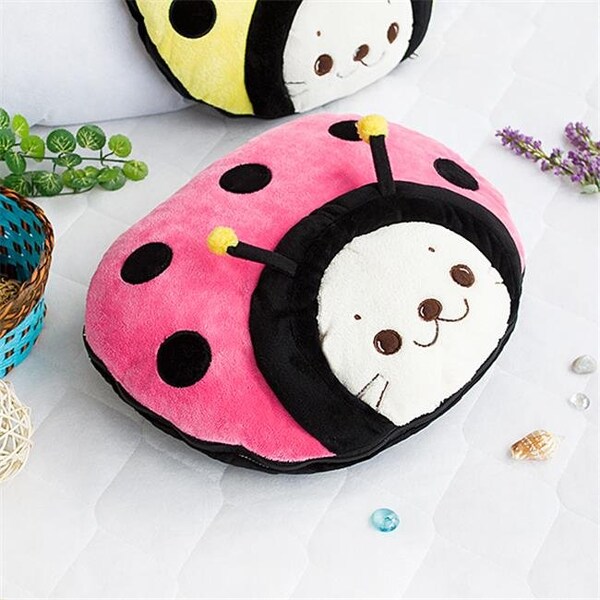 Better Than A Brand Sirotan - Ladybug Pink Blanket Pillow Cushion / Travel Pillow Blanket - BE97571