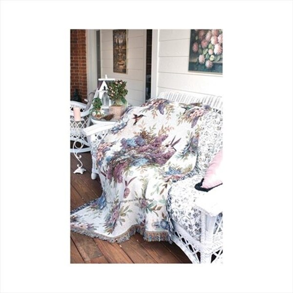 Manual Woodworkers & Weavers Manual Woodworkers and Weavers ATLWWV Whisper Wings With Verse Tapestry Throw Blanket Fashionable Jacquard Woven 50 X 60 in. - ATLWWV