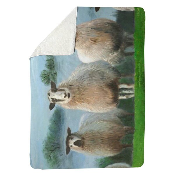 Begin Home Decor 60 x 80 in. Flock of Sheep-Sherpa Fleece Blanket - 5545-6080-AN313