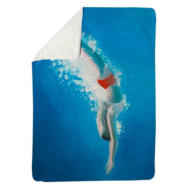 Begin Home Decor 60 x 80 in. Diving Jump-Sherpa Fleece Blanket - 5545-6080-FI63