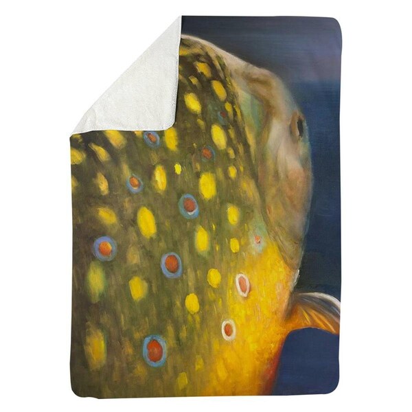 Kd Cuna 60 x 80 in. Golden Trout Fish-Sherpa Fleece Blanket - KD2790196