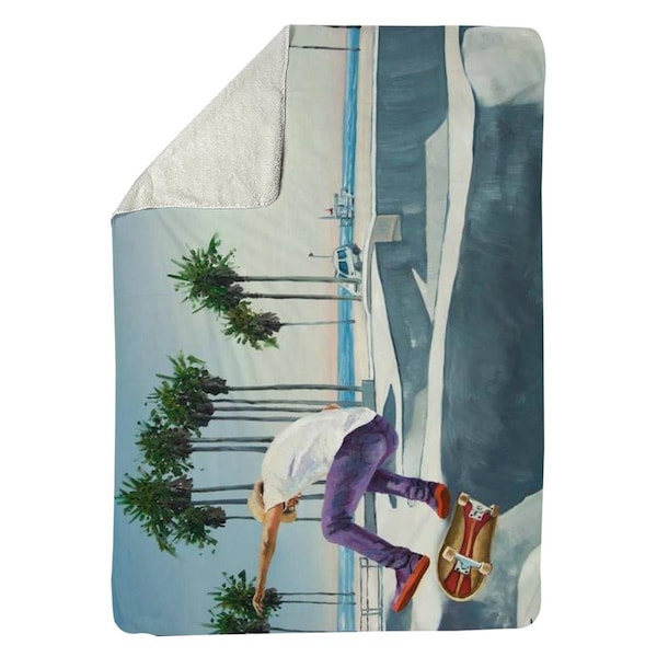 Kd Cuna 60 x 80 in. Skate Park California-Sherpa Fleece Blanket - KD2785812