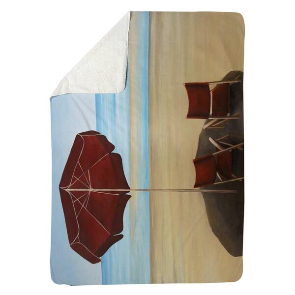 Kd Cuna 60 x 80 in. Relax At The Beach-Sherpa Fleece Blanket - KD2789831