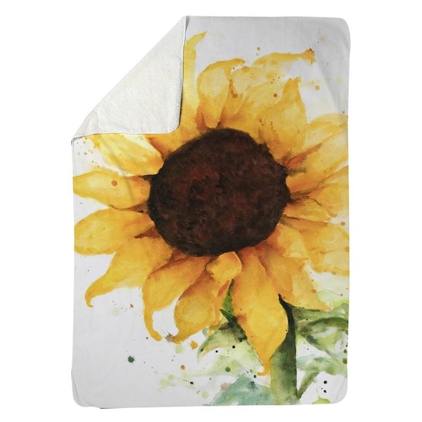 Kd Cuna 60 x 80 in. Sunflower-Sherpa Fleece Blanket - KD2786049