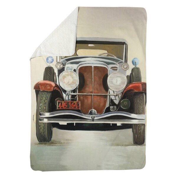 Kd Cuna 60 x 80 in. Vintage Luxury Car-Sherpa Fleece Blanket - KD3337950