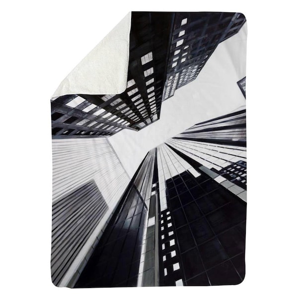 Kd Cuna 60 x 80 in. Low-Angle View of the City-Sherpa Fleece Blanket - KD2787861