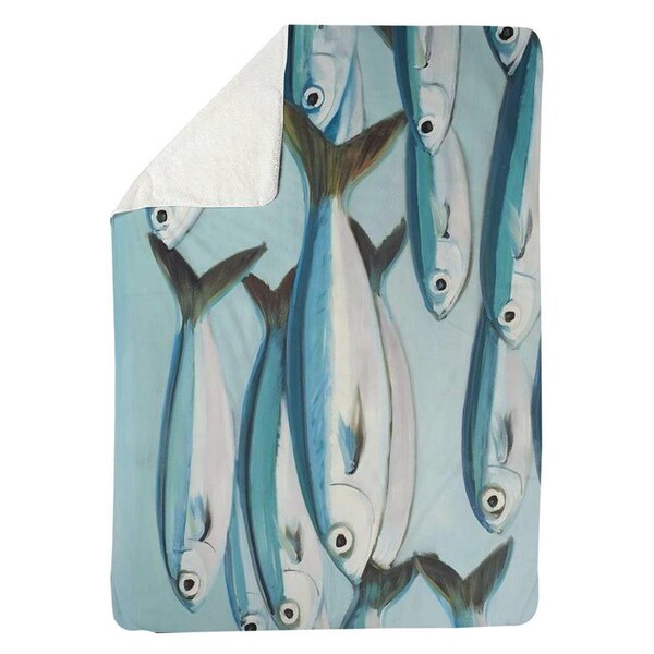 Begin Home Decor 60 x 80 in. Small Fish of Caesio Caerulaurea-Sherpa Fleece Blanket - 5545-6080-AN175