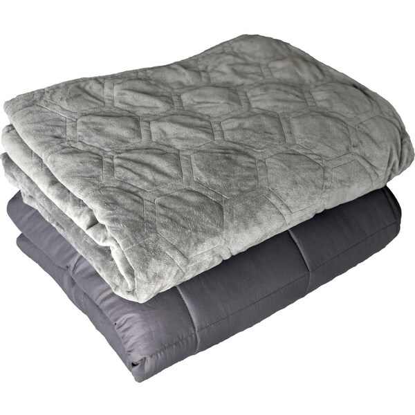 Density Comfort 48 x 72 in. 15 lbs Weighted Blanket with Duvet Cover - Gray - DCWB4872-15-HC-WS