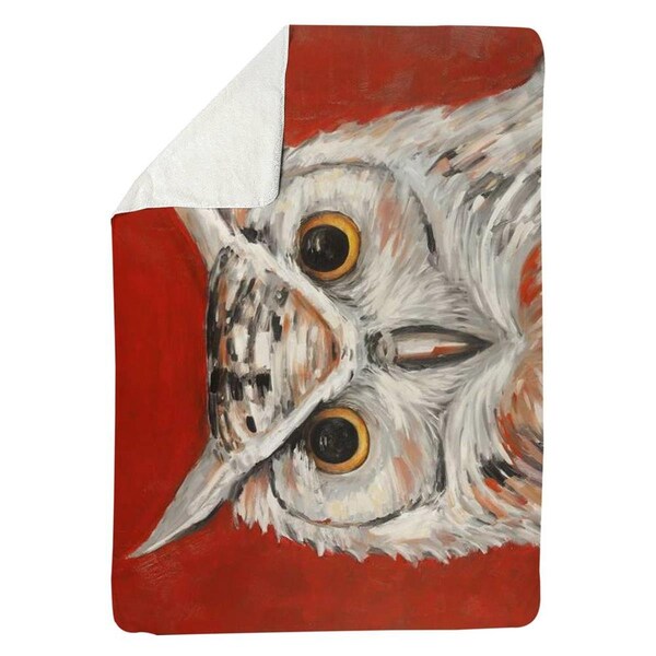 Kd Cuna 60 x 80 in. Colorful Eagle Owl-Sherpa Fleece Blanket - KD2789013