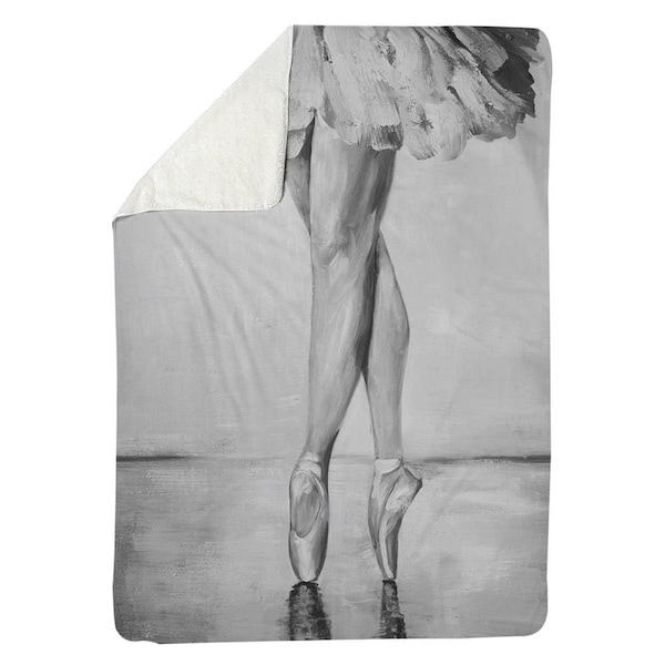 Begin Home Decor 60 x 80 in. Ballet Classic Steps-Sherpa Fleece Blanket - 5545-6080-SP24