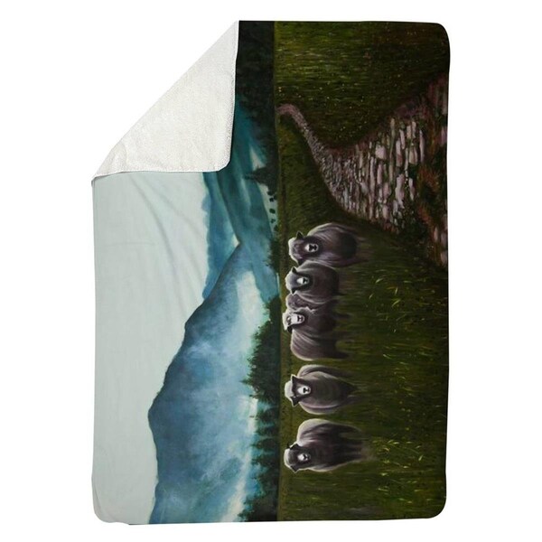Begin Home Decor 60 x 80 in. Sheep in the Countryside-Sherpa Fleece Blanket - 5545-6080-AN510