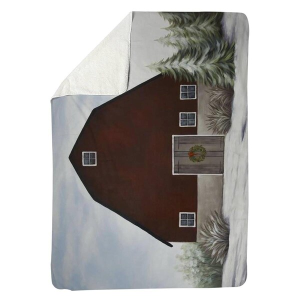 Kd Cuna 60 x 80 in. Its Winter on the Farm-Sherpa Fleece Blanket - KD2792452