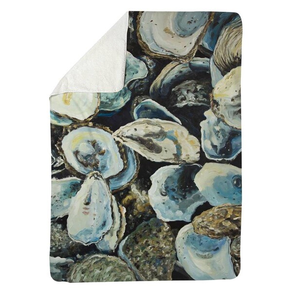 Begin Home Decor 60 x 80 in. Oyster Shells-Sherpa Fleece Blanket - 5545-6080-CO164