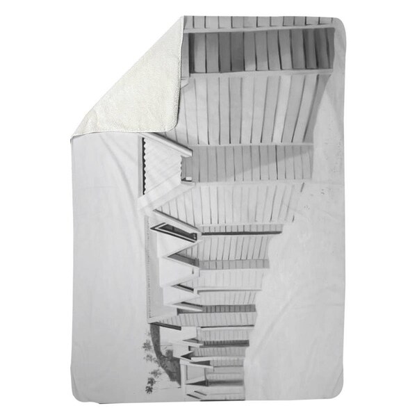 Kd Cuna 60 x 80 in. Beach Cabins-Sherpa Fleece Blanket - KD3331805