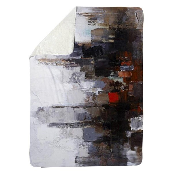 Begin Home Decor 60 x 80 in. Obscure City-Sherpa Fleece Blanket - 5545-6080-CI134